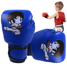 Boxing gloves for – Cartoon leather training boxing gloves – Training equipment at home, equipment for kicks for Muay Thai, MMA Blue