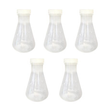 5Pcs Graduated Laboratory Flasks with Lid Clear Plastic-500ml