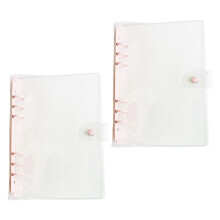 Flexible Rings Systems Clear Rings Binder Cover in PVC-Pink