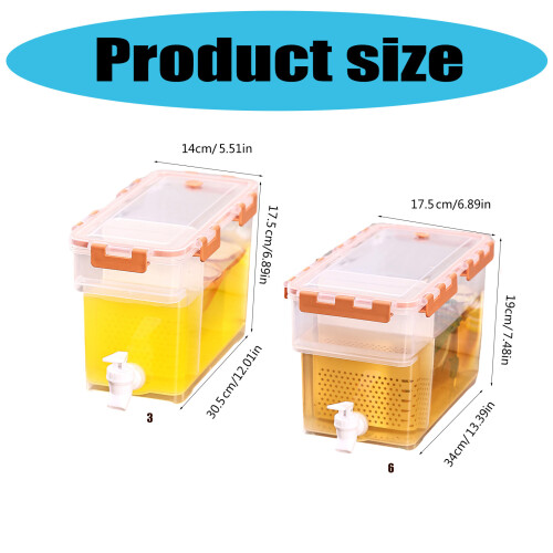 Leak Proof Fridge Dispenser Plastic Cold Beverage-grey 3.5L 2
