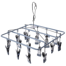 Stendibiancheria con 18 clip, appendiabiti per biancheria intima girevole a 360 gradi in acciaio inossidabile con gancio antivento, robusto