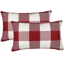 Fodere per cuscini rettangolari con motivo a quadri Buffalo Plaid Gingham, design rustico, tessuto resistente per soggiorno, camera da letto, divano,