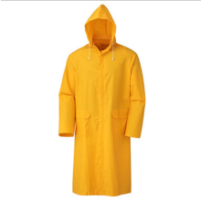 Giacca antipioggia con cappuccio staccabile, cappotto in PVC resistente e impermeabile con doppia chiusura a scatto e patta antivento, prese d'aria