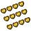 12pcs Glowing Heart Ice Cubes with LED Light for-Yellow 1