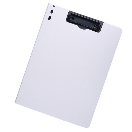Flipping Clipboard With Vertical Metal Clip Documents-White