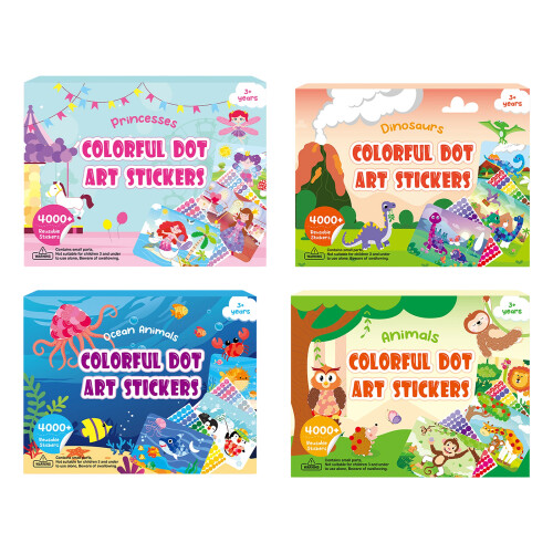 Safe And Reusable Cartoon Theme Dot Art Sticker Set For-animal 1