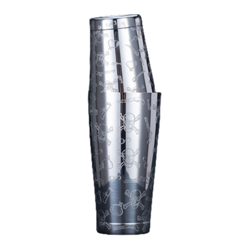 Corrosions Resistant Engraving Stainless-Skull double bottom