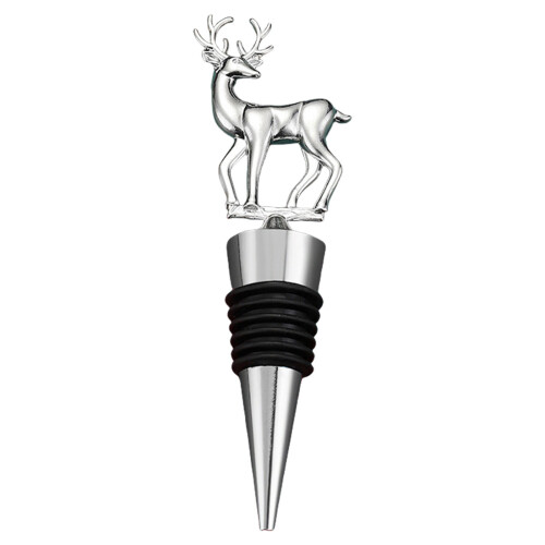 Zinc Alloy Wine Sealer Bottle Cork Stopper-Silver deer