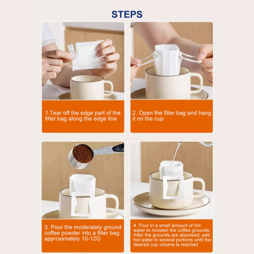 100Pcs Coffee Fliter Paper Disposable Fliter Bags Portable 1