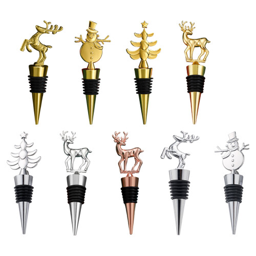 Zinc Alloy Wine Sealer Bottle Cork Stopper-Silver deer 1