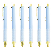6pcs Retractable Ballpoint Pen Writing Pen 1.0mm-Morandi Blue