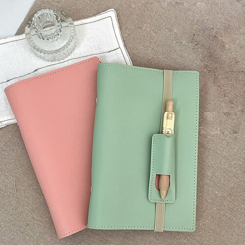 A6 PU Leather Cover Notepad Portable Pocket-lotus root starch 1