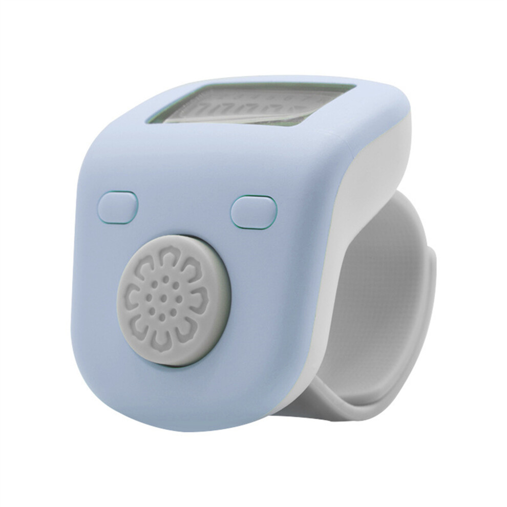 Ergonomic Finger Worn LED Counter Digital Clickers-Sky Blue