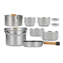22PCS 304 Stainless Steel Portable Cookware Portable Picnics