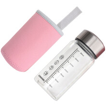 Microwave Friendly Portable Glass Bottle 350ml Capacity-Pink