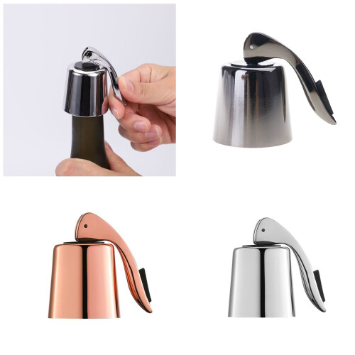 Wine Bottle Stoppers Leakproof Bottle Plugs Tool Wine-Rose gold 2