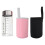 Microwave Friendly Portable Glass Bottle 350ml Capacity-Pink 2