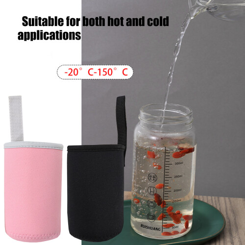 Microwave Friendly Portable Glass Bottle 350ml Capacity-Pink 2