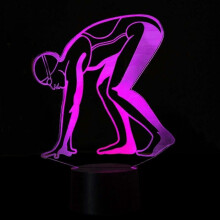 3D-Schwimm-Nachtlicht-Illusionslampe mit LED, 7 Farben, Touch-Schalter, Tischdekoration