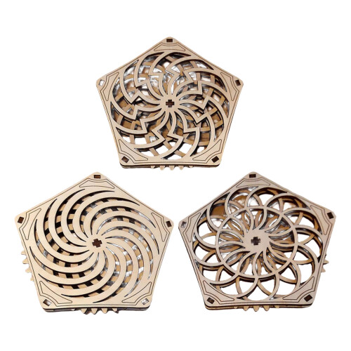 Pack of 3 Handmade Placemat Drink Coaster Nonslip Rotating