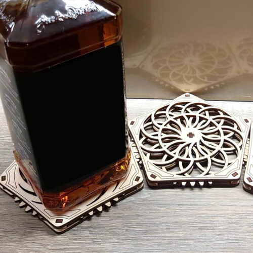 Pack of 3 Handmade Placemat Drink Coaster Nonslip Rotating 1