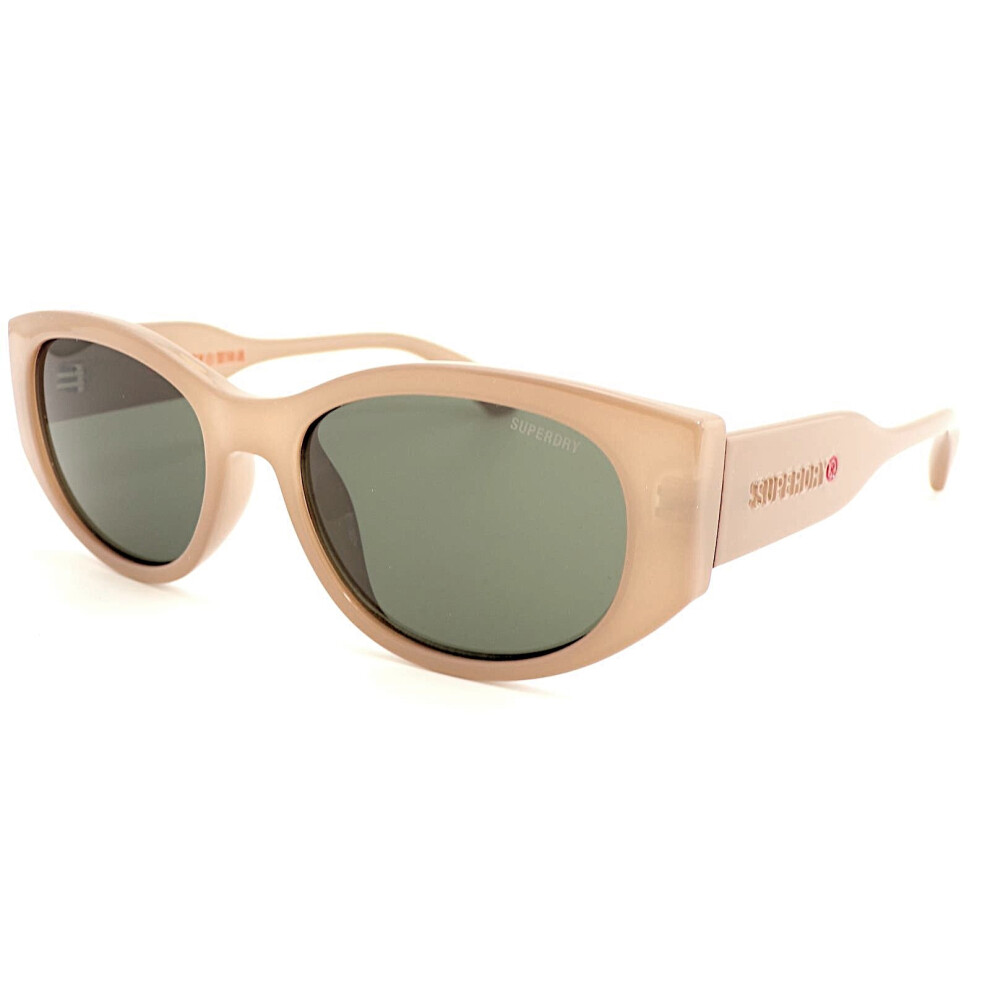 Superdry 5007 Sunglasses Gloss Nude With Dark Green Lenses 151 Green,Cream