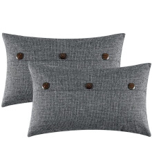 Decorative Linen Pillowcases, Polyester Blend Fabric With Invisible Zipper Closure, Ideal For Couch Sofa Living Room (Set Of 2)