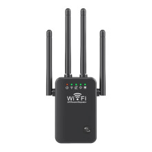 WiFi Extenders 2.4G Wireless Repeater 300Mbps 4 Antennas Long Range With Ethernet Port Black Home Coverage