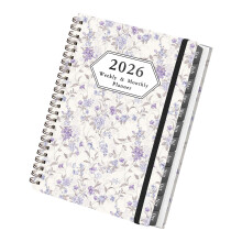 2026 Werk Levensplanner Reisdagboek Schema-bloemenpapier