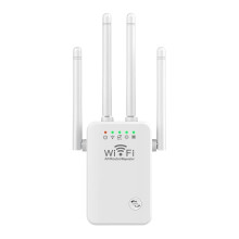 WiFi Extender 2.4GHz Wireless Repeater 300Mbps With Ethernet Port 4 Antennas Long Range White