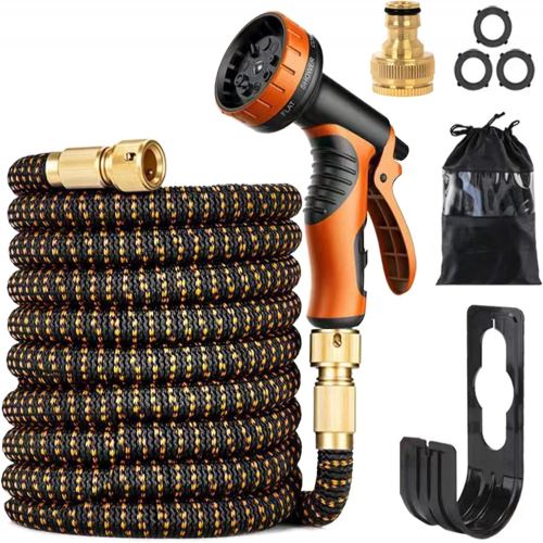 (100FT)Pocket Hose Copper Bullet Expandable Garden Hose Pattern Thumb Spray 25 FT Patented Lead-Free Ultra-Lightweight Solid Copper