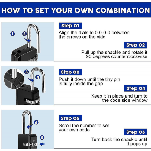 50 Pieces Small Combination Lock 3 Digit Combination Lock Small Padlock 2