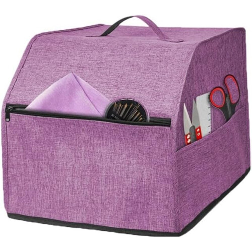 Serger Machine Cover With Pockets DustProof Grey Protective Case For Overlock Sewing Equipment Storage Solution 2