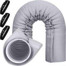 Portable AC Hose Insulation Sleeve Light Gray Fits 55.9 Inch Exhaust Hose Washable 3Layer Cover Easy Installation