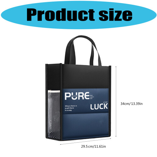 Handheld Canvas Book Bag Portable Document Organiser For-Purple 2