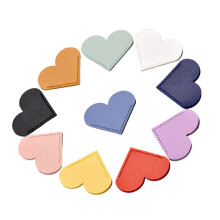 10Pcs Heart Shape Leather Corner Page Book Markers for Book