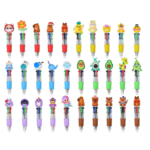 Stylo à bille multicolore 4 couleurs en 1, stylos d'écriture-30