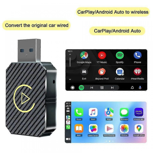 2 In 1 Wireless CarPlay Adapter Android Auto Wireless Adapter Smart Mini Box USB Dongle Plug and Play WiFi Fast Connect 1