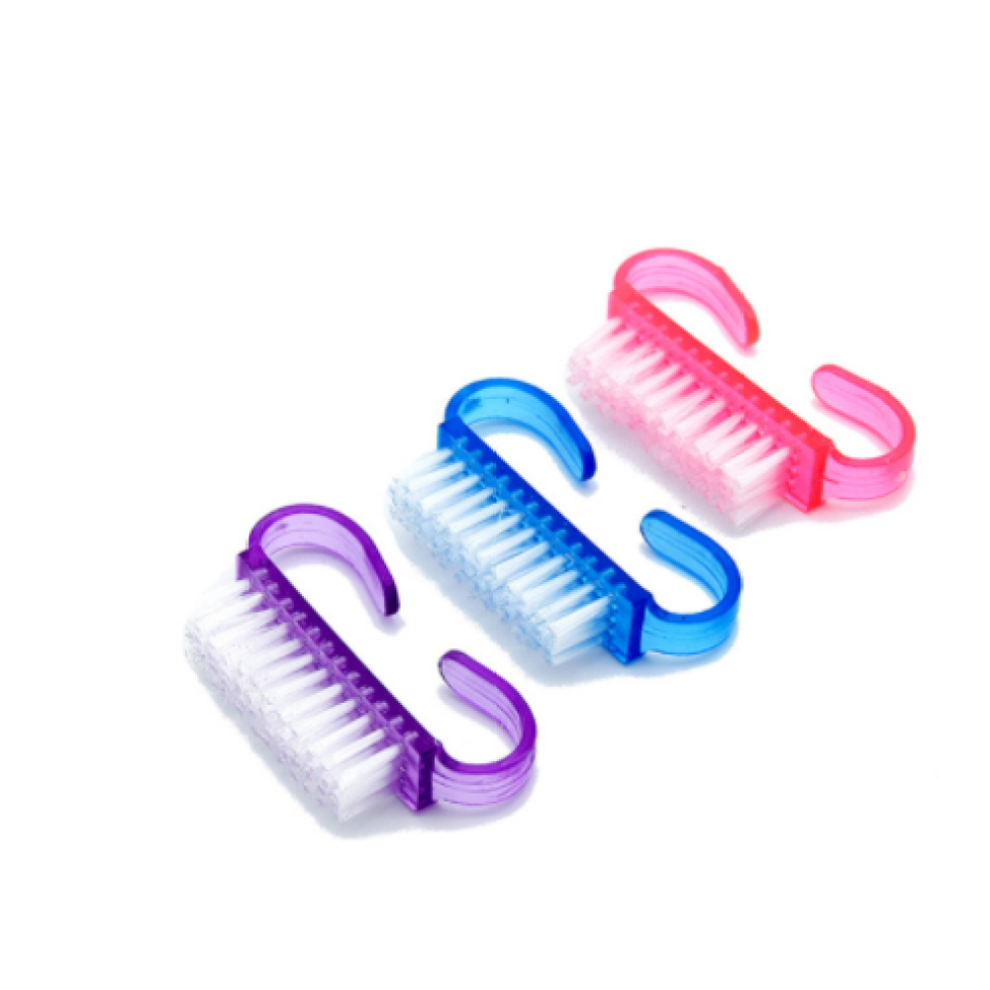 Portable Nail Scrub Brush for Toenails, Handle Grip Nail Brush with Flexible Bristles for Quick Cleaning, Clear Nail Dust Anywhere, Anytime (3pcs)