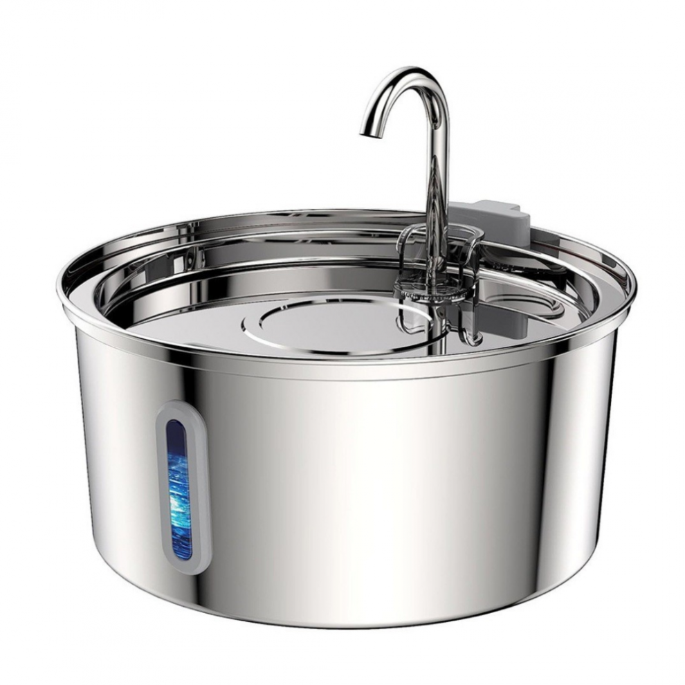 Water Fountain,3.2L/108Oz Automatic Stainless Steel Pet Fountain Dog Water Dispenser, Ultra-Quiet 7057162479871
