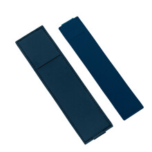 2Pcs Leather Pencil Case with Adjustable Elastic-Navy Blue
