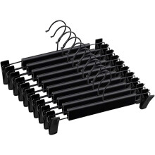 Platzsparende Kleiderbügel für optimale Schrankorganisation, Rockbügel mit 360 drehbaren Haken und verstellbaren Clips, Hosenbügel mit