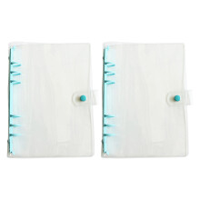 Le couvercle du classeur Ă anneaux en PVC transparent-Bleu