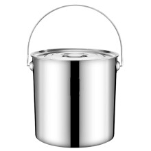 Metal Scoop, Stainless Steel Bucket 11.5L with Lid  Handle LeakProof for Food Rice Flour Water Oil Use