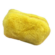 Colored Plush Pen Case Soft Lightweight Large Capacity-Yellow