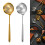 Schlitzlöffel mit ergonomischem Griff, rostfreier Skimmer-Gold 3