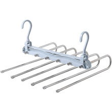 Faltbarer Hosenbügel, rutschfester horizontaler und vertikaler Kleiderschrank-Organizer, robustes, mehrstufiges Edelstahlregal mit offenem Design
