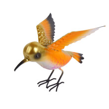 Garten Eisen kleiner Vogel Ornament Dekore 3D Metall-Orange