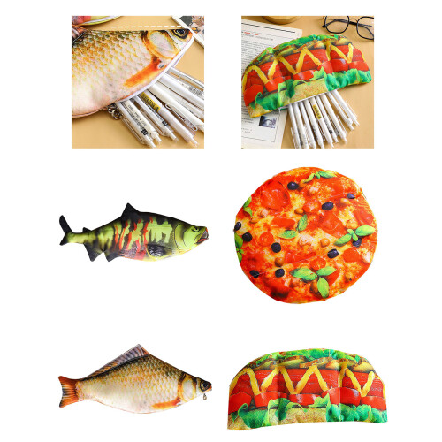 Funny Fish Shape  Pencil Pouch Spacious Storage For Pens-4 2