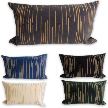 Housses de coussin élégantes à broderie géométrique luxueuse, rayures en cuir doré, 45 x 45 cm, en velours doux, lavables en machine.